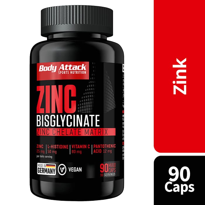 BodyAttack ZINC Bisglycinate 90 Kaps